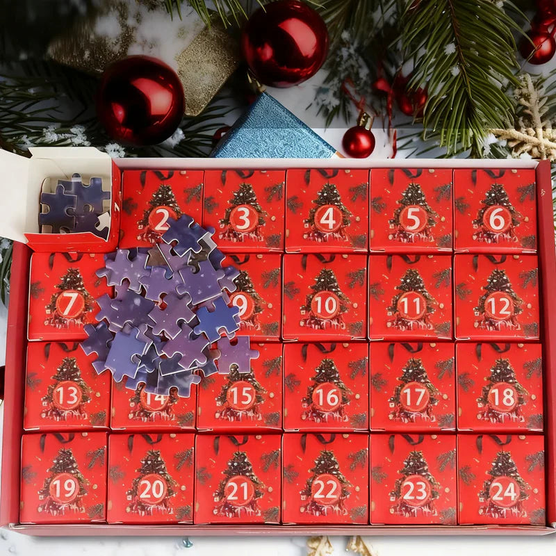 PuzzleFest | Weihnachts Countdown Puzzle Überraschungsbox – 24 Tage voller Magie & Kreativität