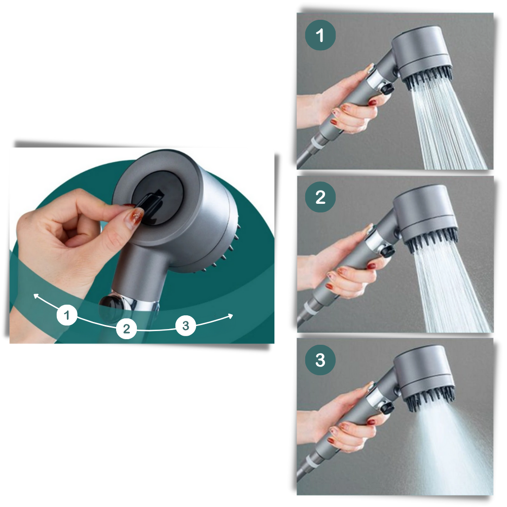 4-in-1 Hochdruck-Duschkopf