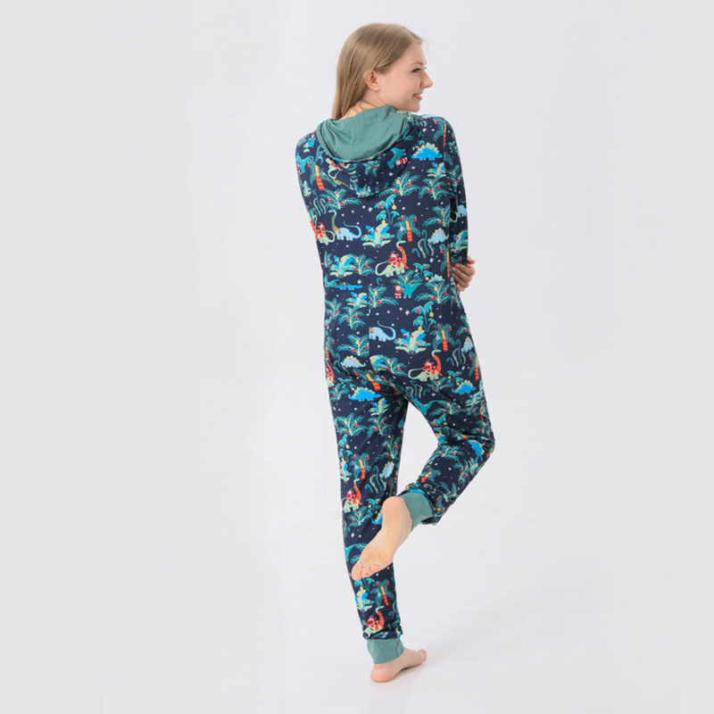 Blaue Weihnachten Kapuzen-Pyjamas für die ganze Familie