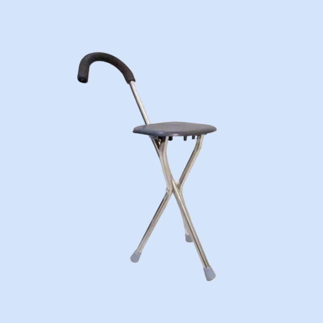 CrutchSeat | Zusammenklappbarer Hocker für Krücken – optimaler Komfort – ergonomisches Design – leicht und tragbar
