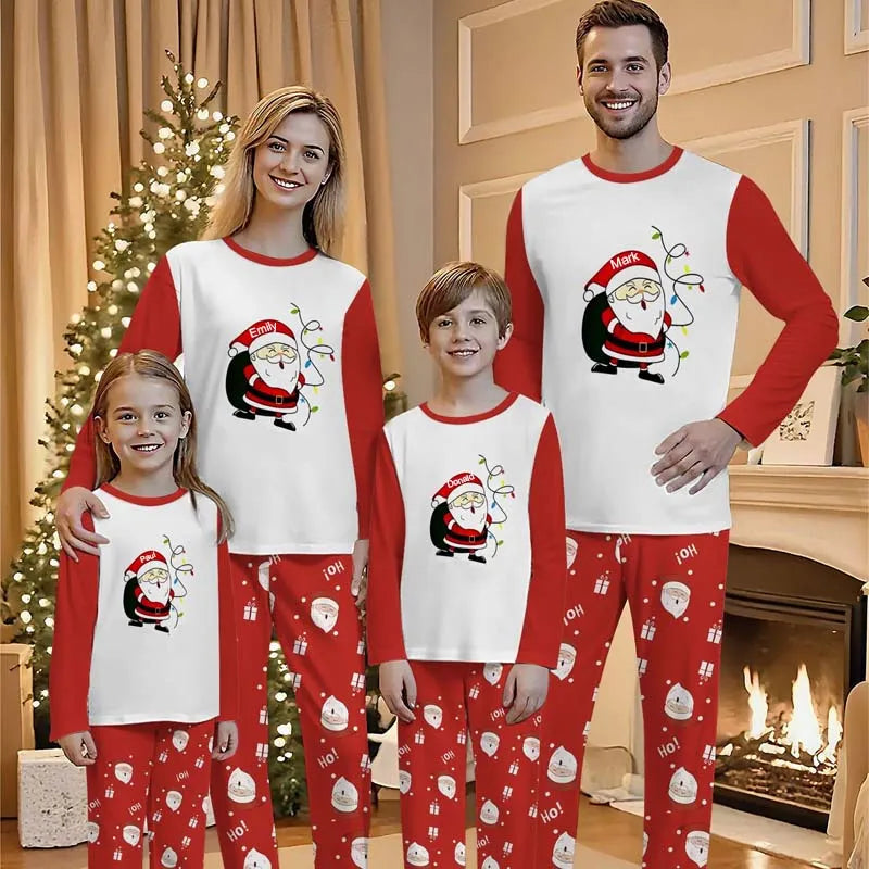 SantaRaglan | Passendes Familien Weihnachts-Pyjama Set mit Santa Druck