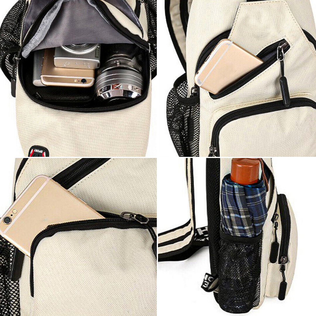 Damen Crossbody Tasche - Canvas Outdoor Schultertasche mit mehreren Trageoptionen