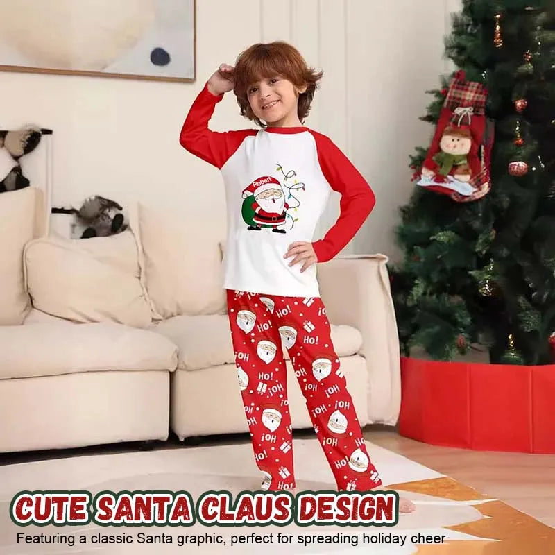 SantaRaglan | Passendes Familien Weihnachts-Pyjama Set mit Santa Druck