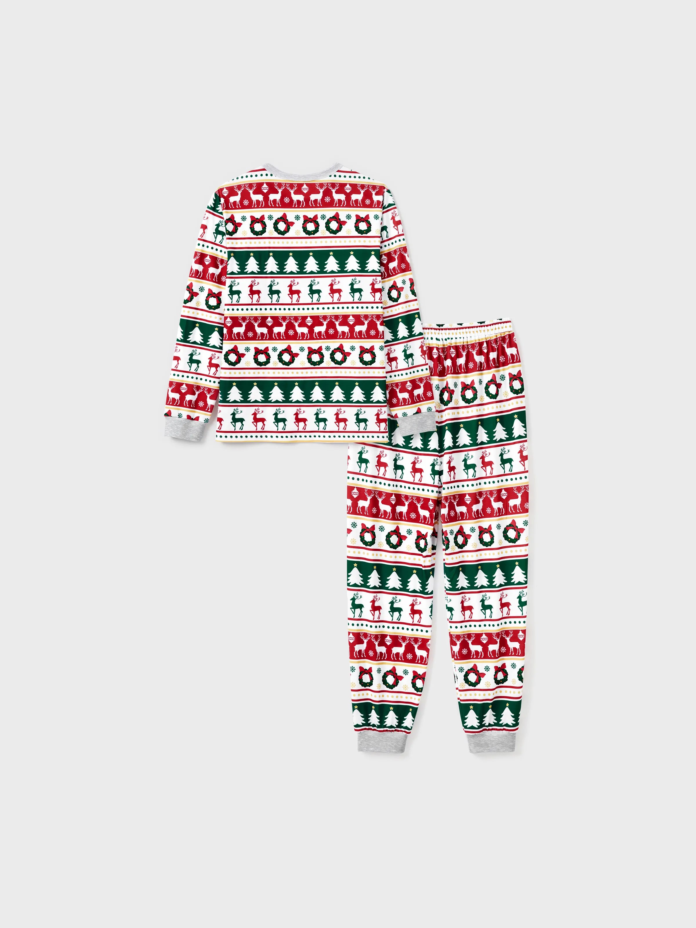 ReindeerJams | Familienpassende Weihnachts-Pyjamas mit Rentier- und Weihnachtsbaum-Muster und ColorBlock-Socken