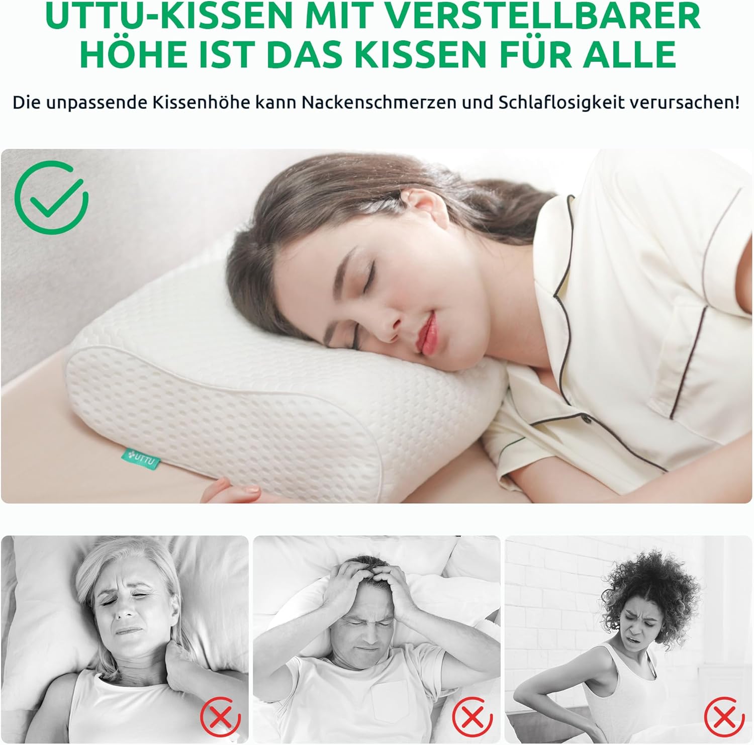 Orthopädisches Ergonomisches Nackenkissen für Komfortables Schlafen
