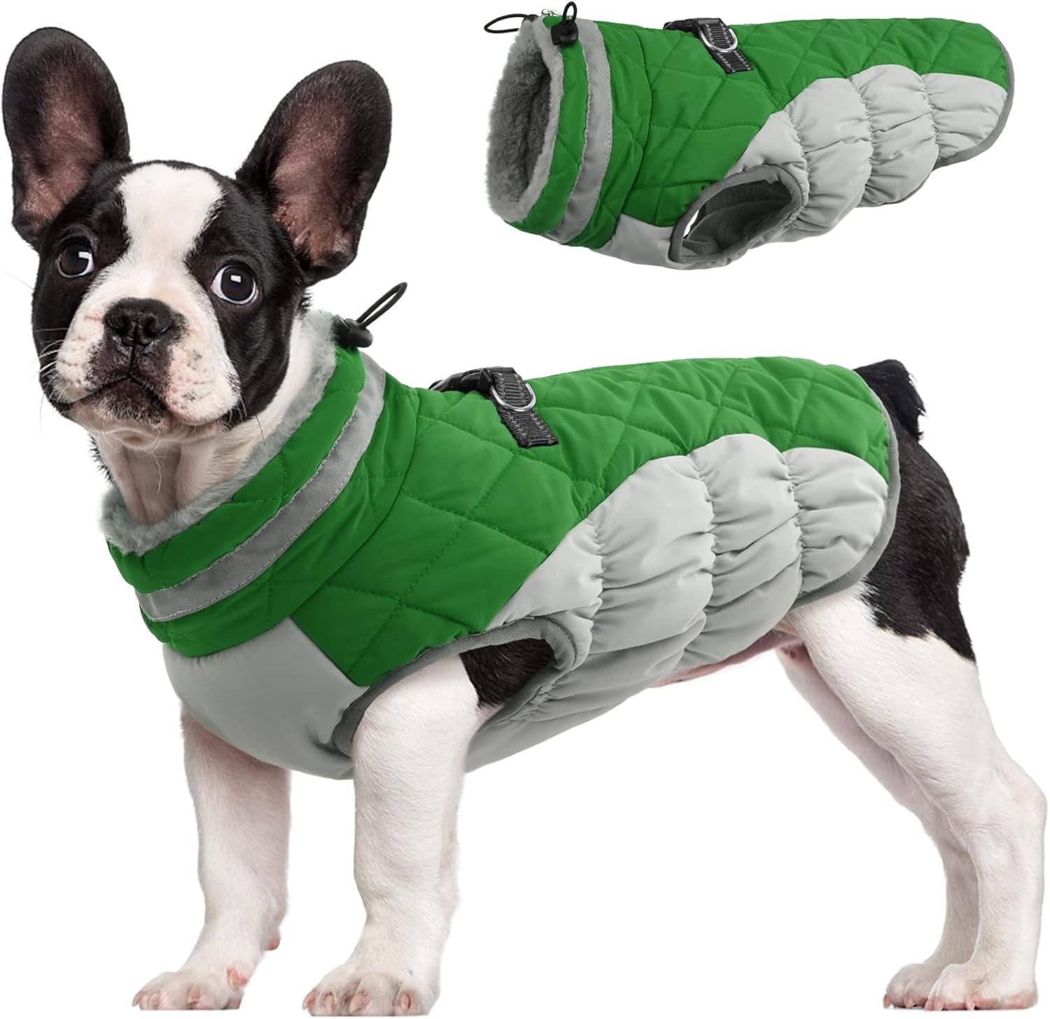SafeWalk Wintergeschirr Jacke – Wasserdichte Hundejacke mit Reflektion und Fleece-Futter