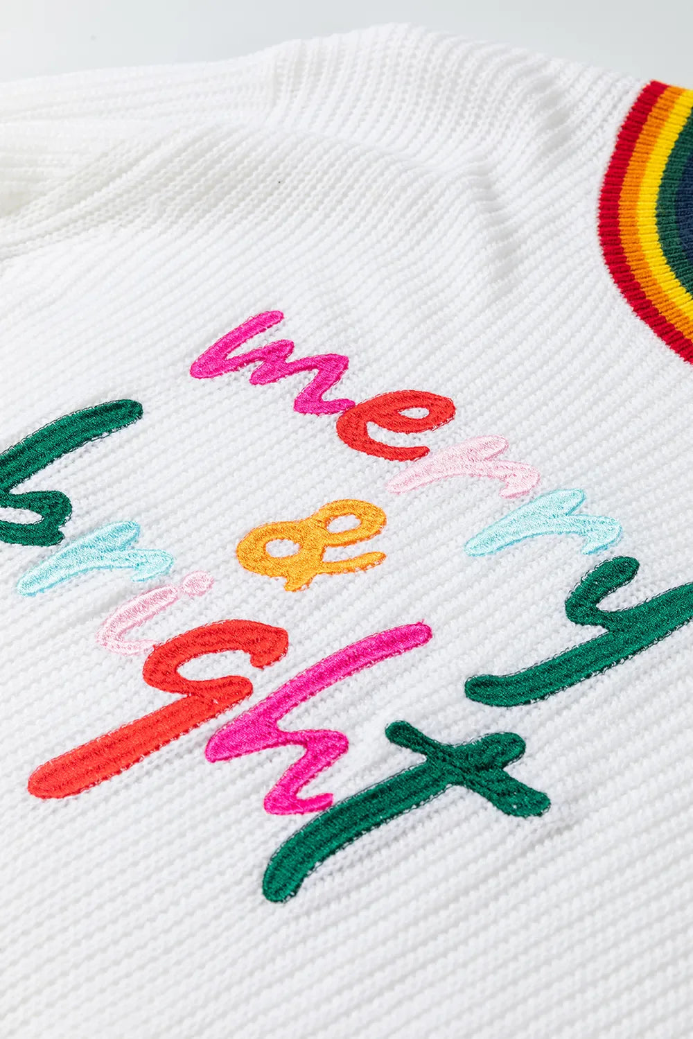 Fröhlicher & Heller Regenbogenrand Weihnachts-Pullover