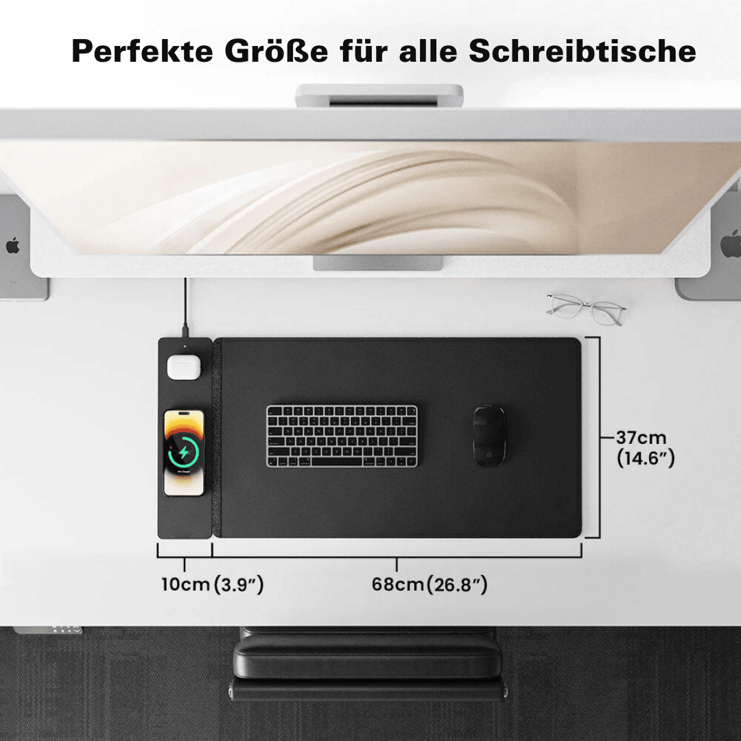 MagCharge 3-in-1 Magnetische Drahtlose Lade-Mauspad | Laden, Arbeiten und Leuchten