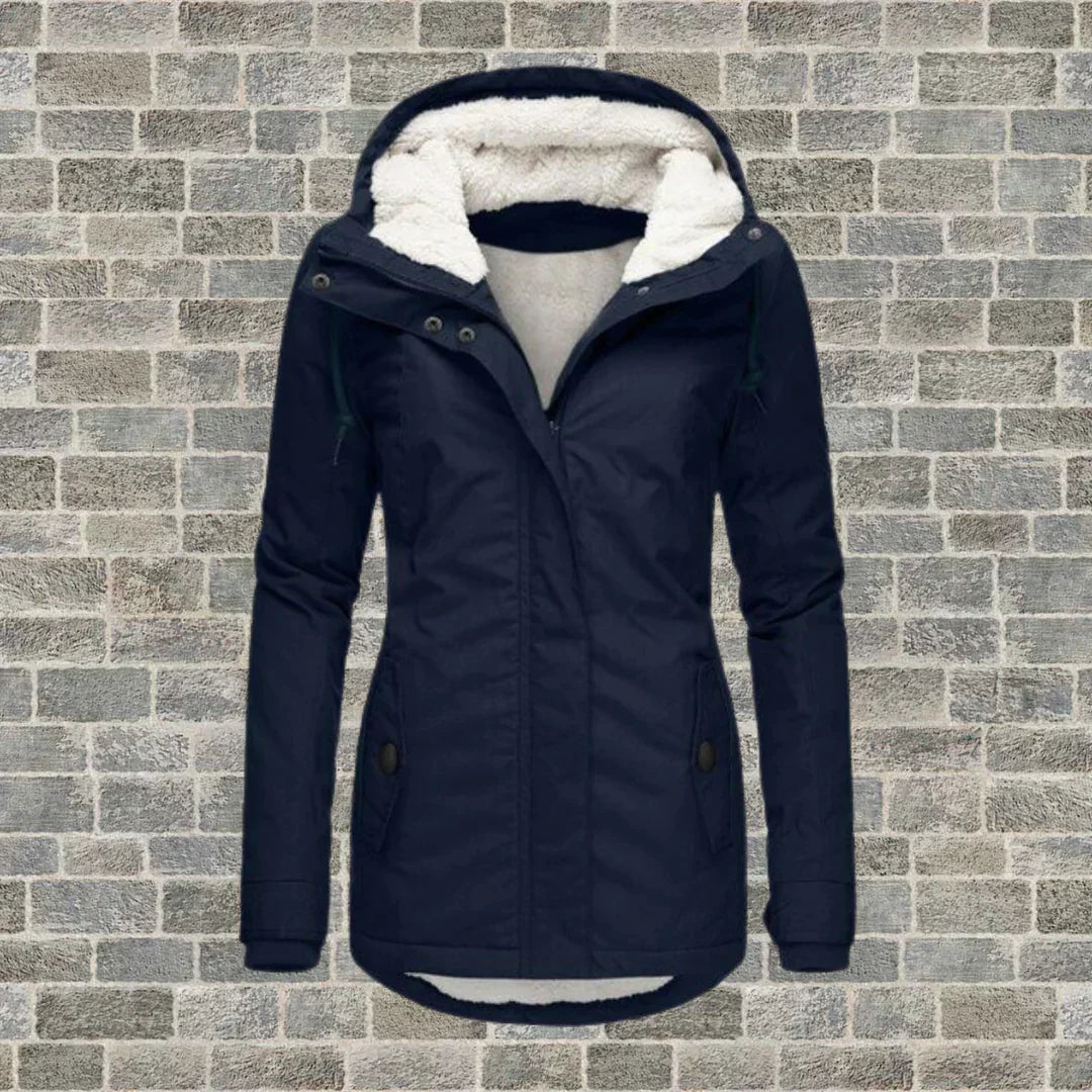 Elegante Damen Winterjacke – Bequeme Mittellange Jacke mit Praktischen Taschen