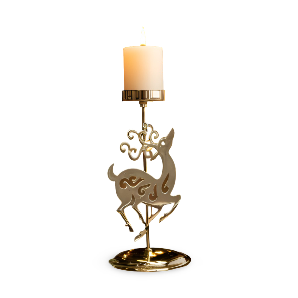 Vintage Goldene Weihnachtskerzenhalter – Stimmungsvolle Dekorative Tischdekoration