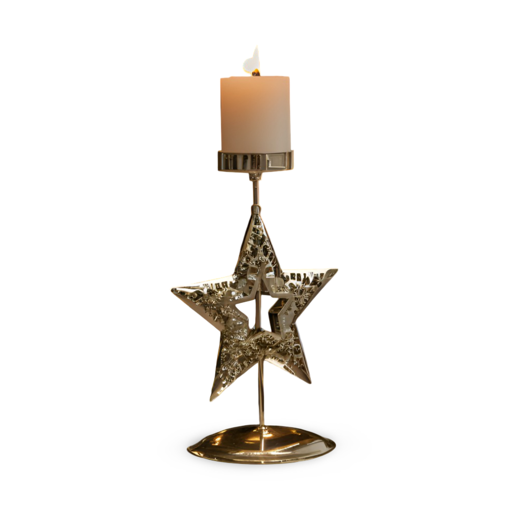 Vintage Goldene Weihnachtskerzenhalter – Stimmungsvolle Dekorative Tischdekoration