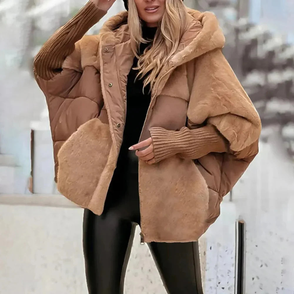 CozyShell Übergröße Damen Pufferjacke – Warme Winterjacke mit Kapuze und dicker Füllung