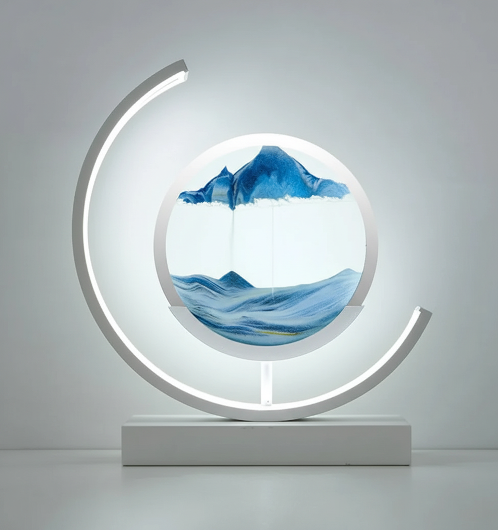 DuneGlow Tischlampe – Handgefertigte Stimmungsleuchte mit Beruhigendem Licht und Modernem Design