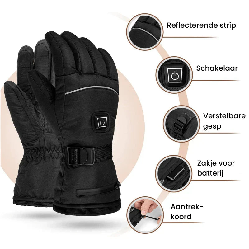 ThermoGrip Heizbare Handschuhe – Wasserdichte Unisex-Handschuhe mit 3 Heizstufen und Touchscreen-Funktion