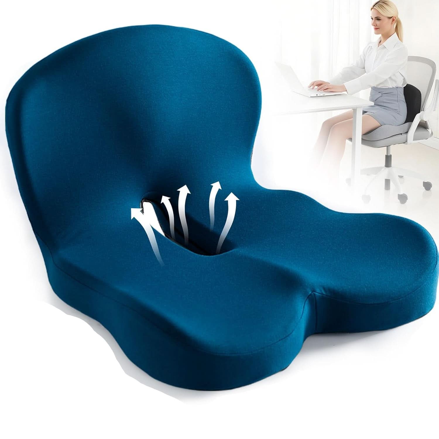 ErgoComfort Sitzkissen – Ergonomisches Memory-Schaumkissen für Rückenstütze und Komfort