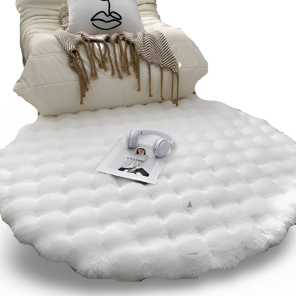 Runde Samtweiche Antirutsch Fußmatte – Gemütliche Fleece Wohndekoration