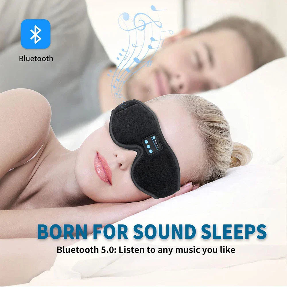 LuxeSlumber Bluetooth Schlafmaske | Genießen Sie HD-Sound für ununterbrochene Ruhe