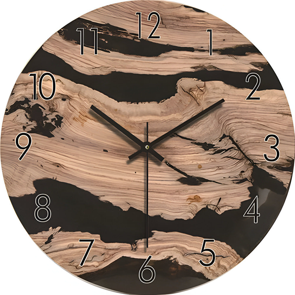 Holzlinie Moderne Stille Wanduhr – Minimalistisches Design aus Massivholz