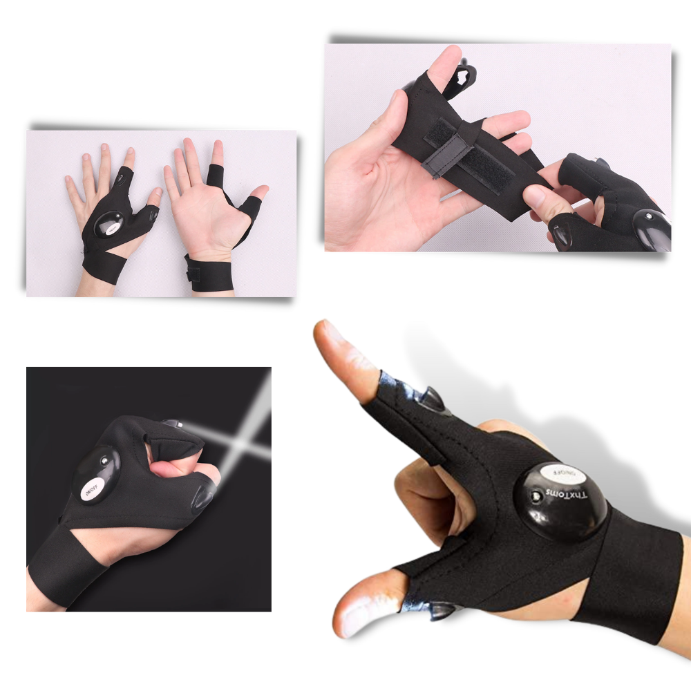 Paar LED-Handschuhe mit wasserdichten Lichtern
