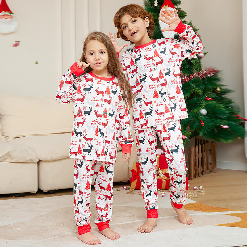 Weihnachtsrentier-Druck passende Familien-Weihnachtspyjamas | Pyjamas für Erwachsene, Kinder & Hunde
