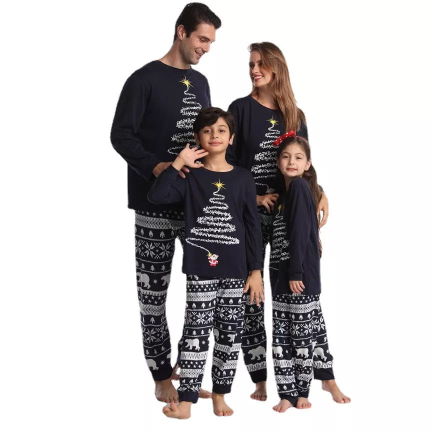 Schwarzer Weihnachtsbaum Druck Passende Familien Weihnachts-Pyjama-Sets