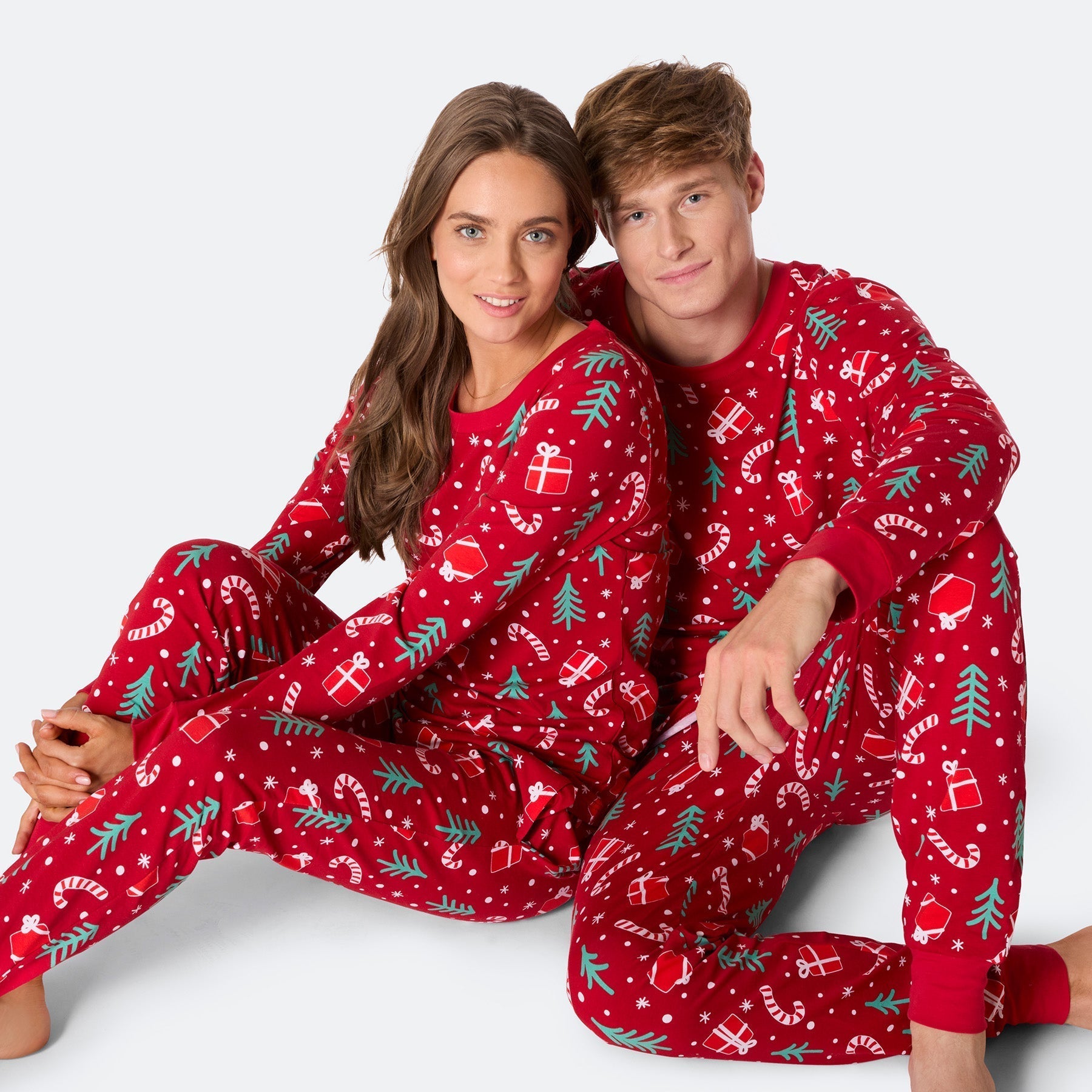 RedJolly | Damen Roter Weihnachtsmuster Pyjama Set für Festlichen Komfort