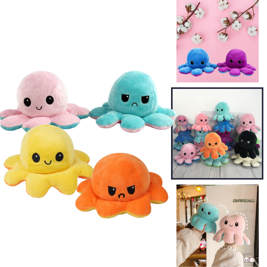 Umkehrbares Mini-Oktopus-Plüschspielzeug
