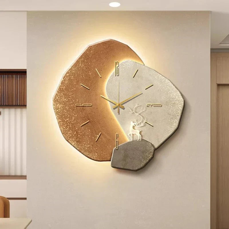 Skandinavische Luxuriöse Wanduhr – Modernes Design mit Beleuchtung