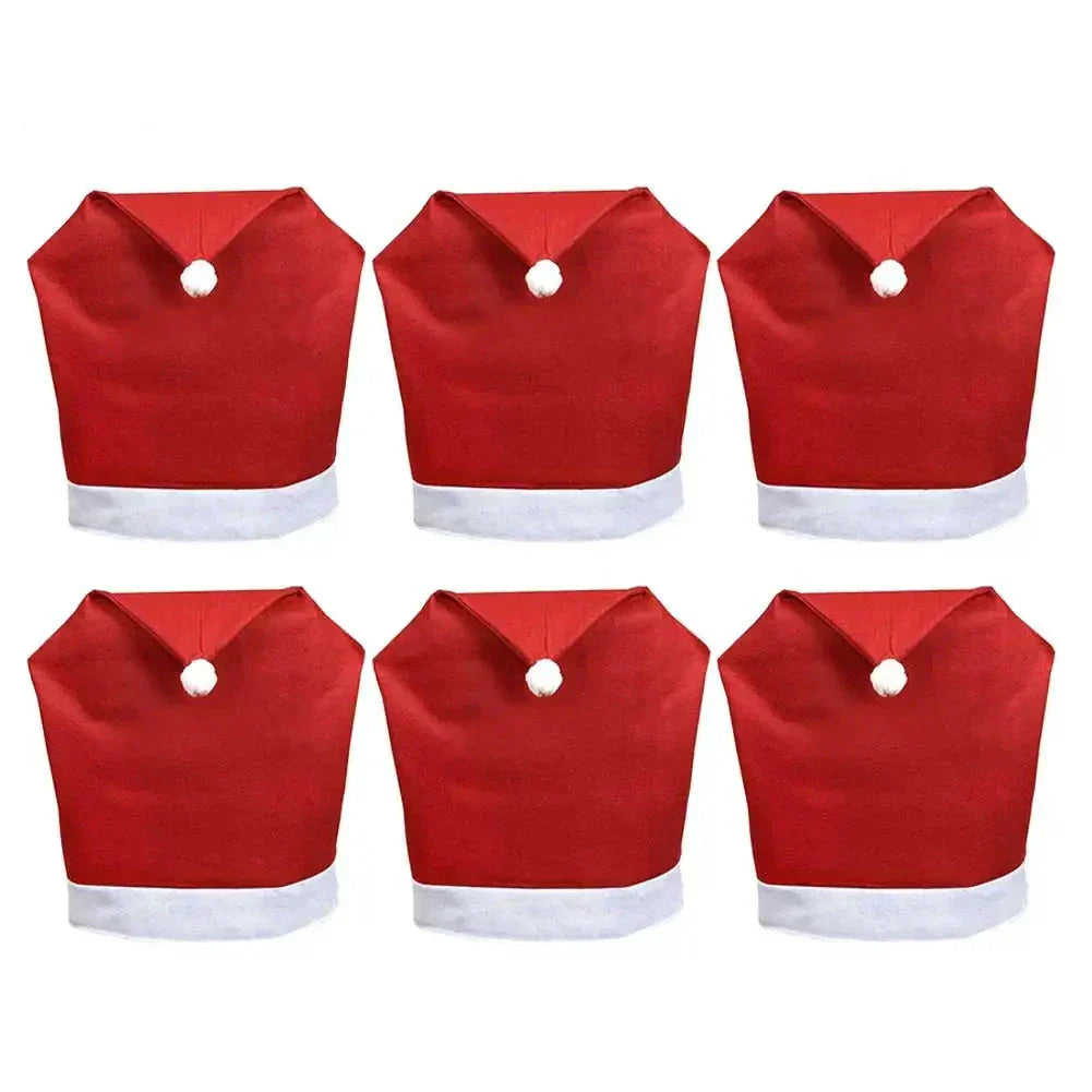 SantaSeat Weihnachts-Stuhlhussen – Set von dekorativen Stuhlhussen mit Weihnachtsmann-Design