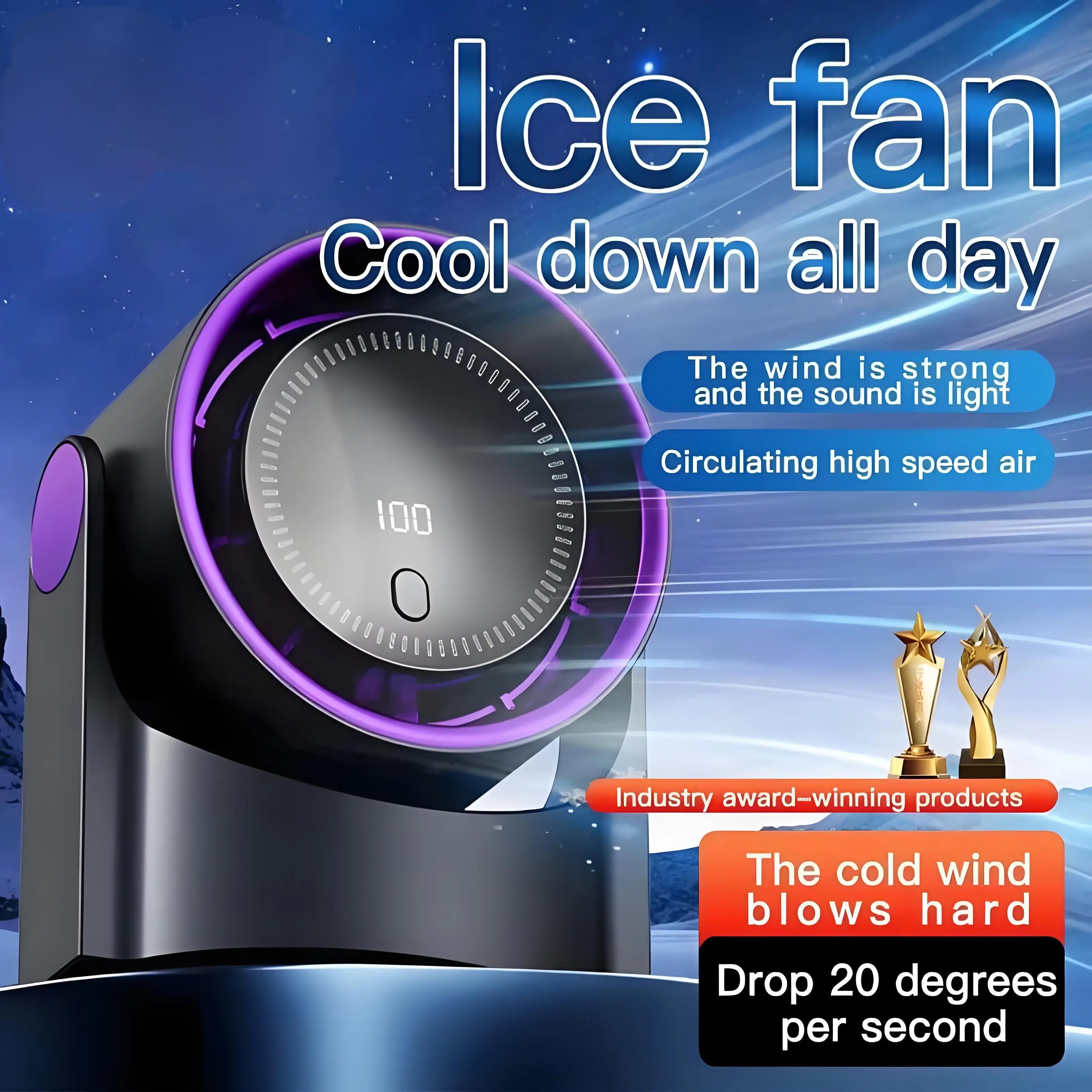 Airiqo USB Ventilator | Tragbar, flüsterleise und energieeffizient mit 100 Stufen