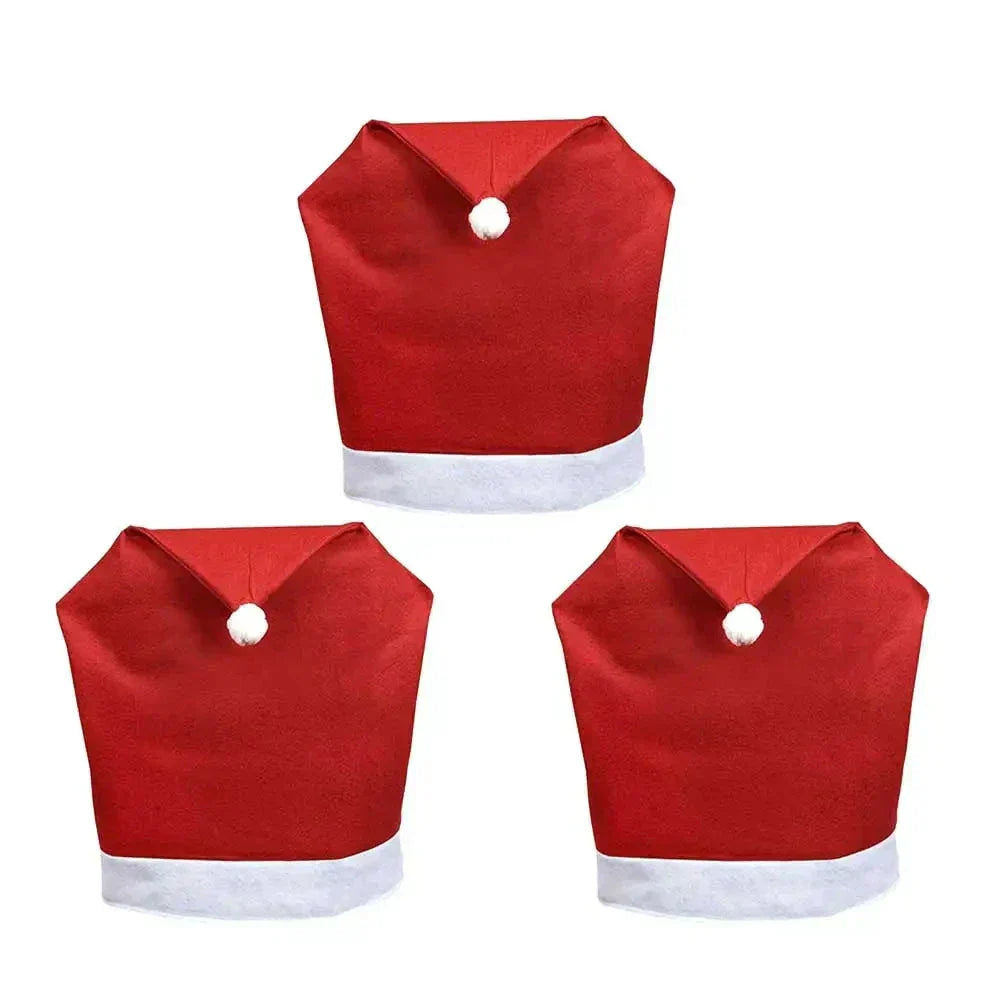 SantaSeat Weihnachts-Stuhlhussen – Set von dekorativen Stuhlhussen mit Weihnachtsmann-Design
