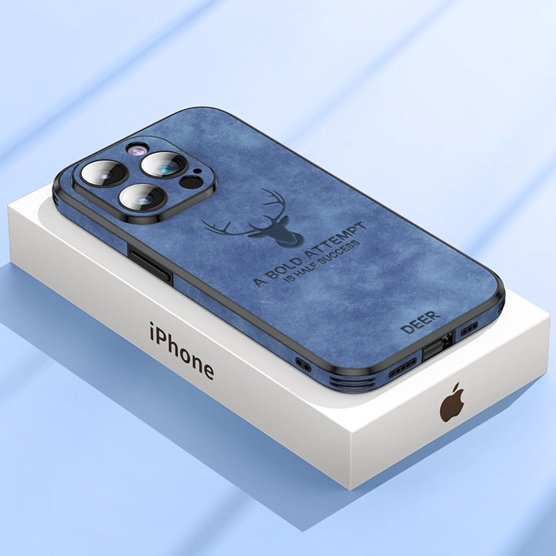 Deer - Luxuriöse Leder-iPhone-Hülle mit stilvollem Design und stoßfester Schutz