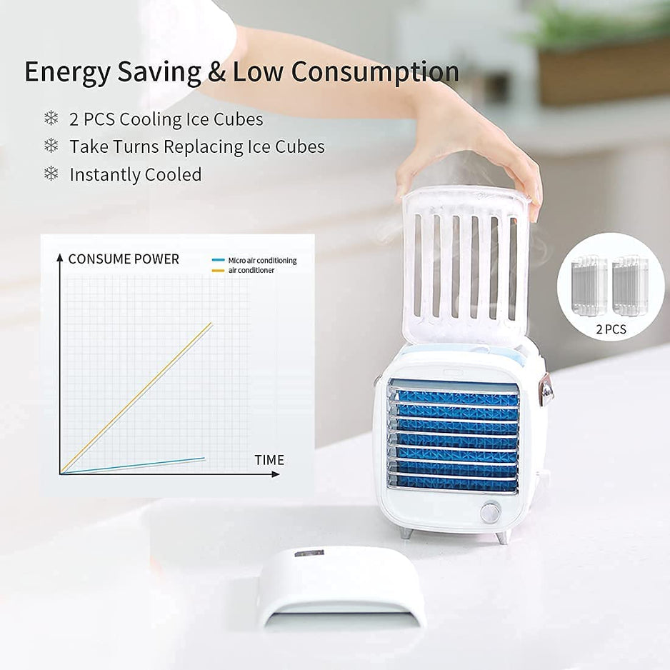 Brisiva AirCool Mini Klimagerät | 3-in-1 Kühlung, Befeuchtung & Reinigung für Zuhause und Unterwegs