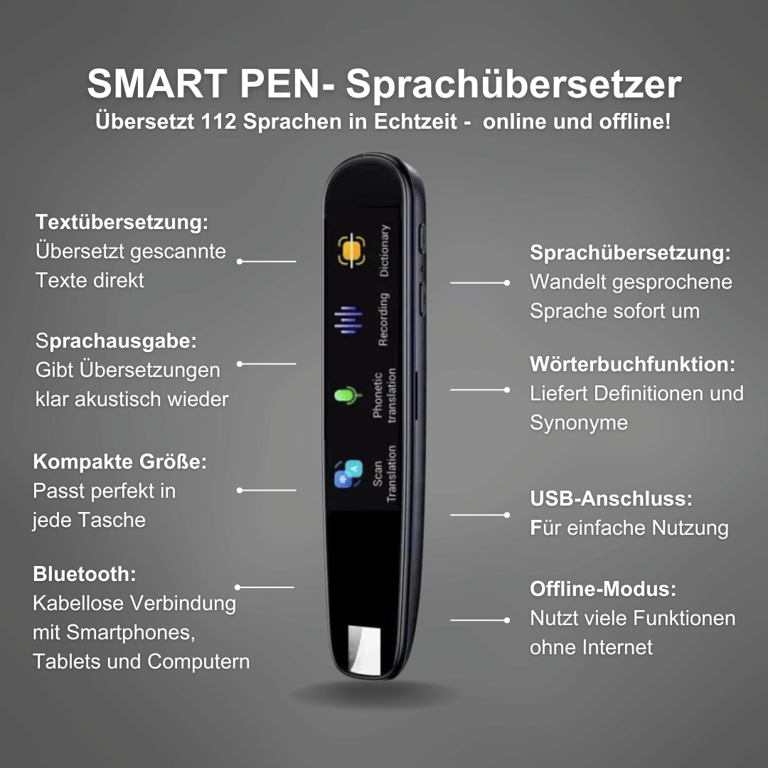 LingoScan Sprachübersetzer-Stift | Direkte, präzise & offline Übersetzung