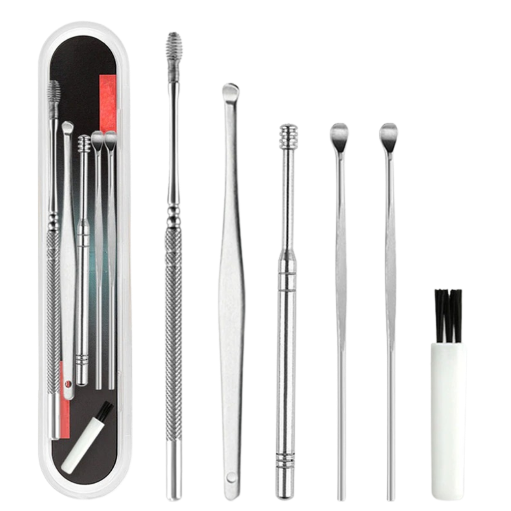 Set von Werkzeugen zur Reinigung von Ohrenschmalz aus Edelstahl