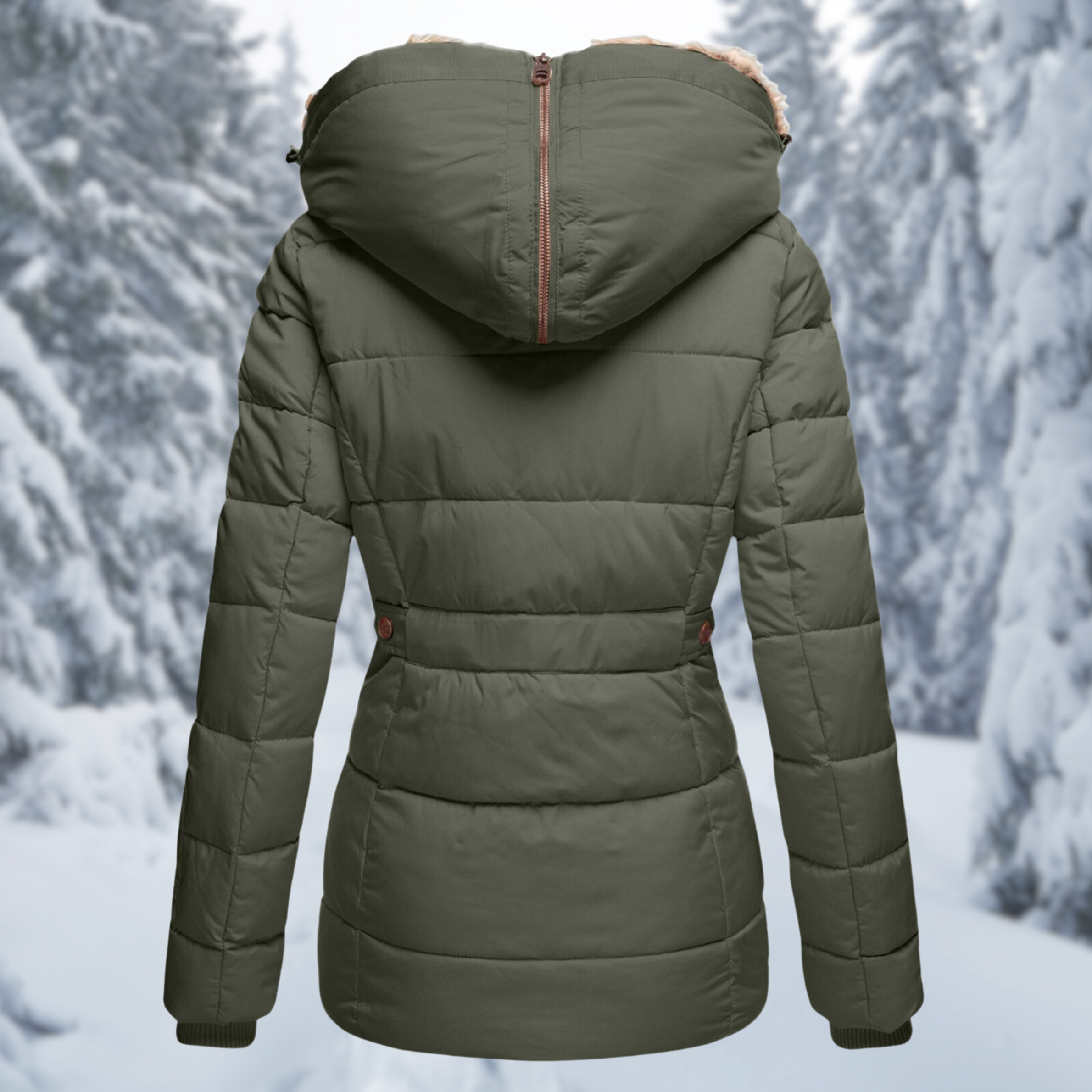 Warme Damen Winterjacke Greta – Elegante Jacke mit Pelzkragen und Bequemer Fütterung