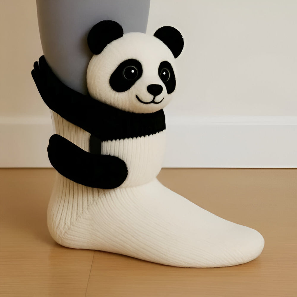 KnusStep Warme Tier-Socken aus Plüsch – Rutschfeste Haussocken mit 3D-Design