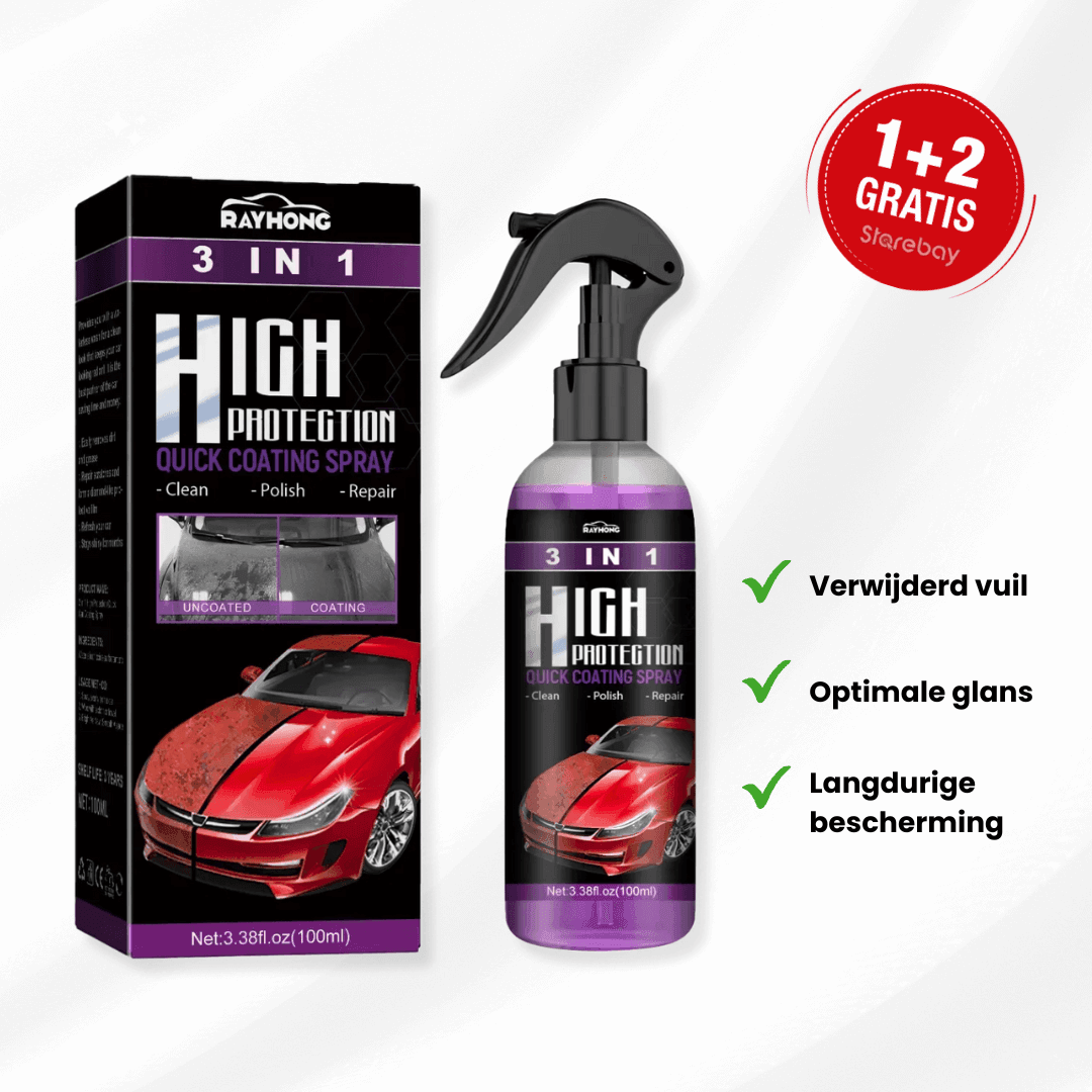 AutoGlanz - 3-in-1 Nano Keramisches Beschichtungsspray | 1+2 Gratis