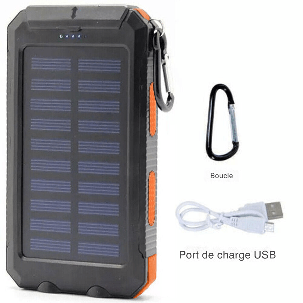 Wasserdichte Stoßfeste Solar-Batterie 10.000 mAh | Solaraufladbar