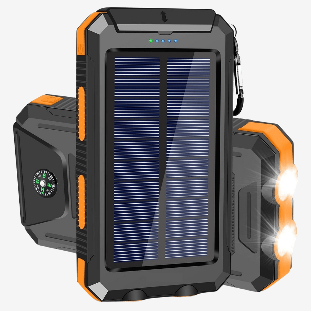 Wasserdichte Stoßfeste Solar-Batterie 10.000 mAh | Solaraufladbar