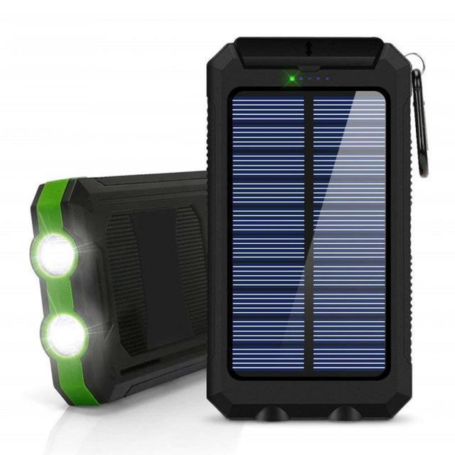 Solarbatterie 8000mAh - Doppel-USB, Wasserdicht, Stoßfest, LED
