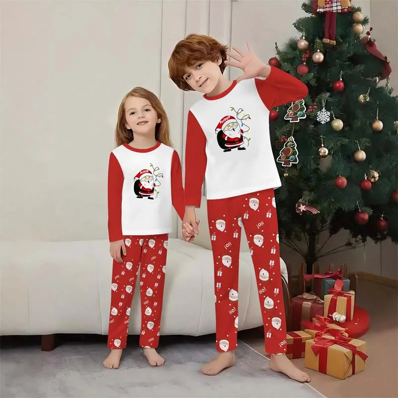 SantaRaglan | Passendes Familien Weihnachts-Pyjama Set mit Santa Druck