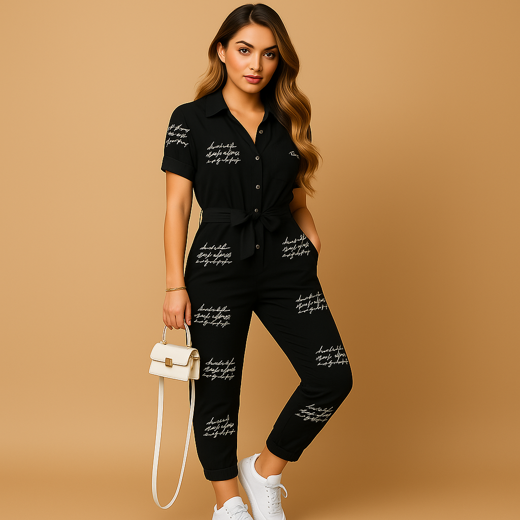 Elvira Elegante Damen Jumpsuit – Schickes Einteiliges Outfit mit Knopfverschluss