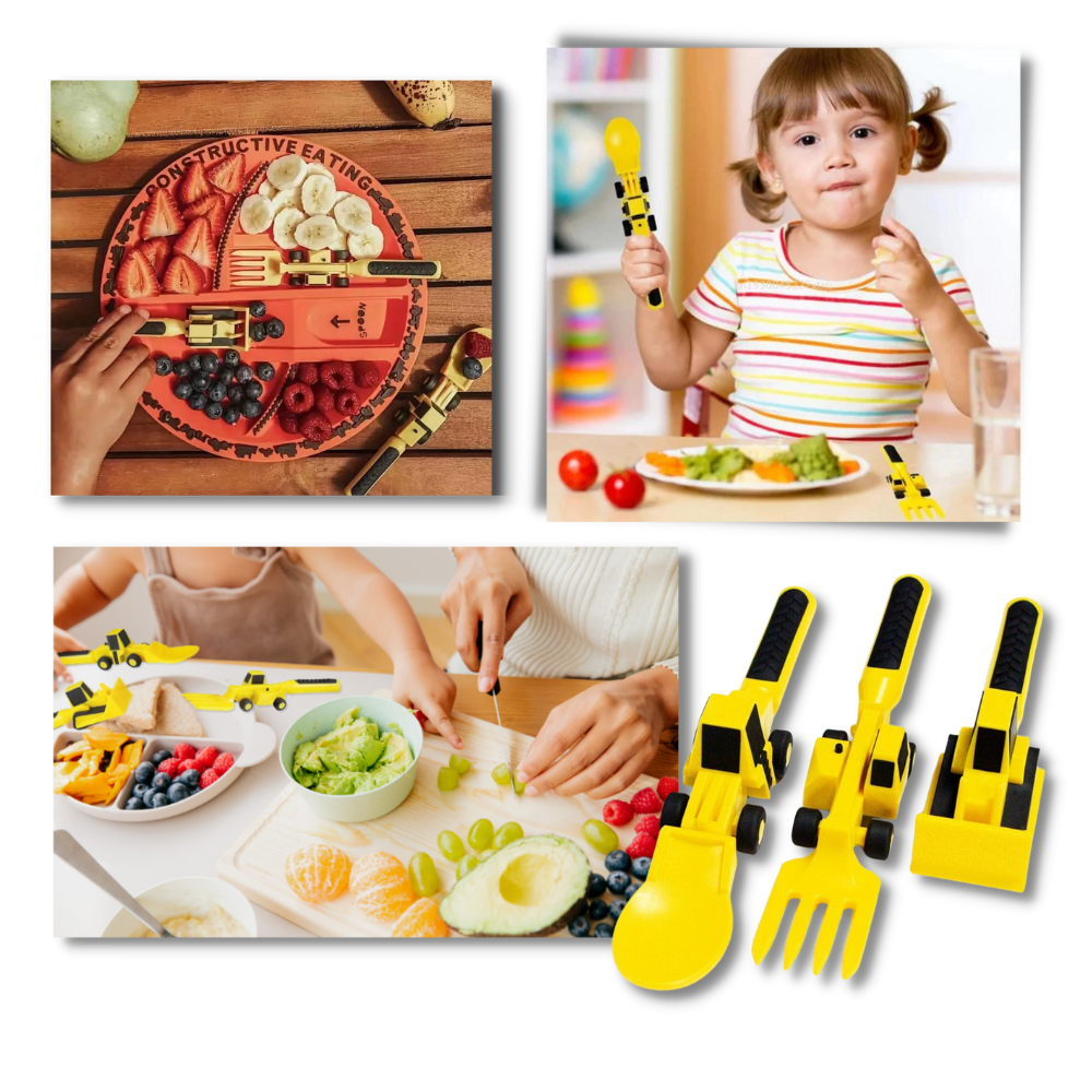Kreatives Konstruktives Essgeschirr-Set und Besteck
