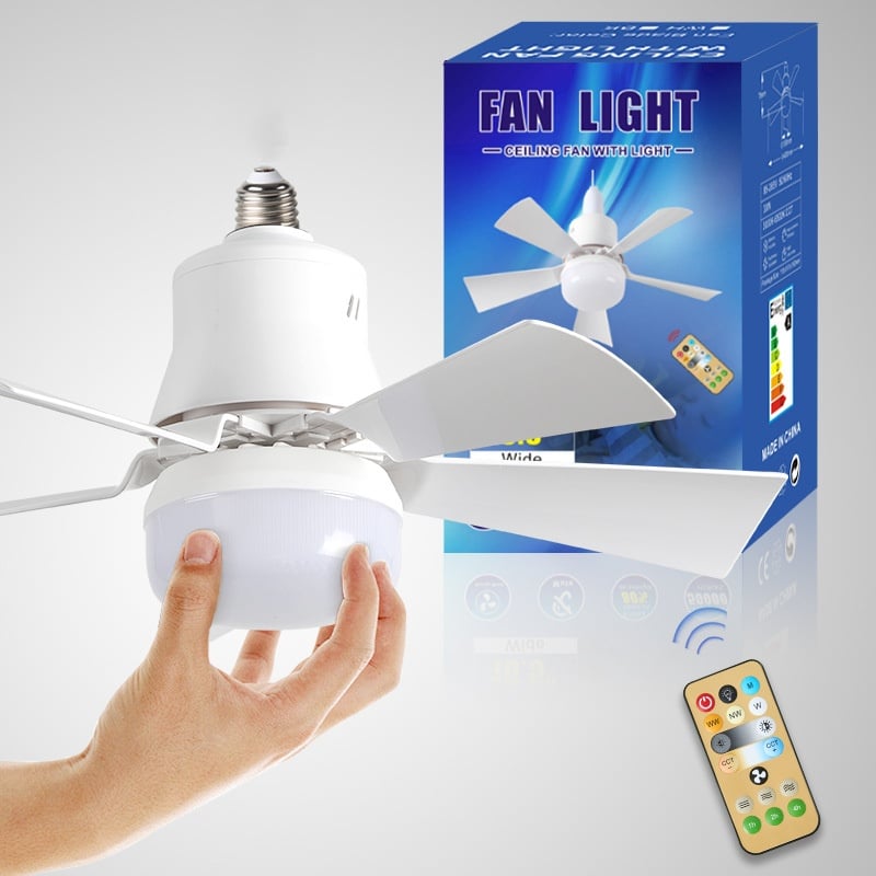 LuxeBreeze Tragbarer Deckenventilator & Licht | Elegante 2-in-1 Lösung mit Fernbedienung für Komfort und Stil