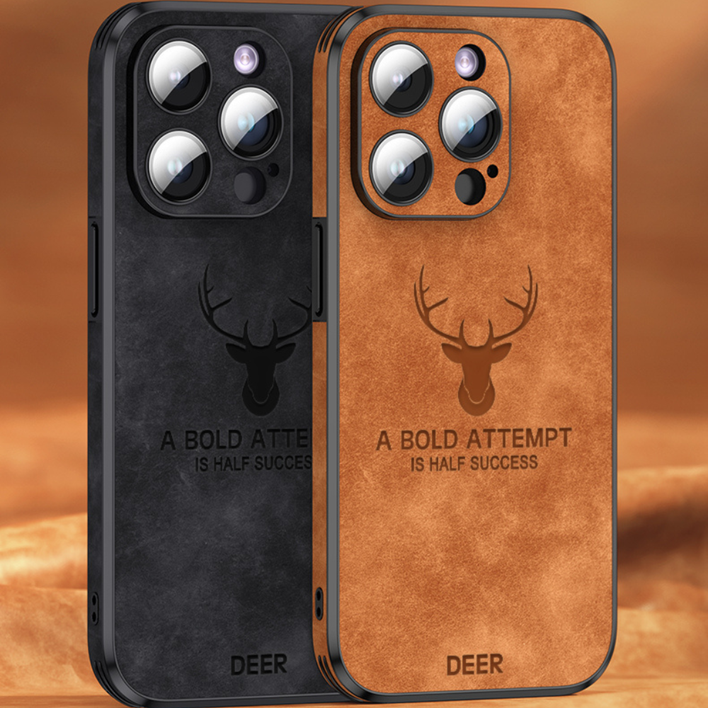 Deer - Luxuriöse Leder-iPhone-Hülle mit stilvollem Design und stoßfester Schutz
