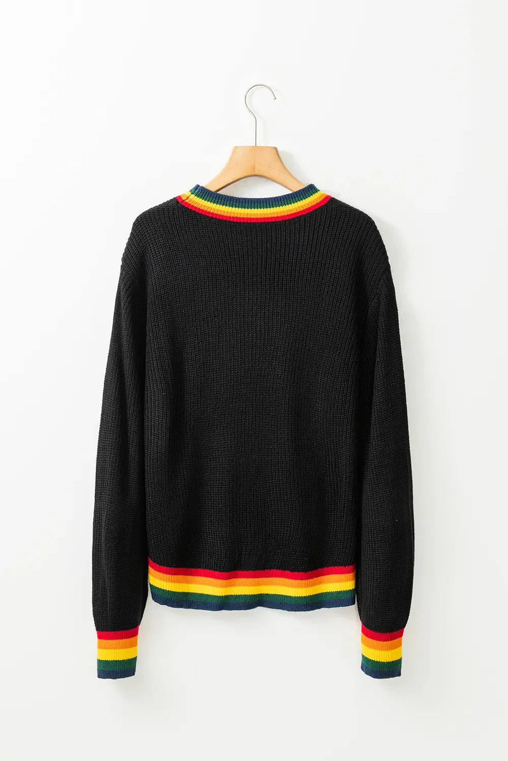 Fröhlicher & Heller Regenbogenrand Weihnachts-Pullover
