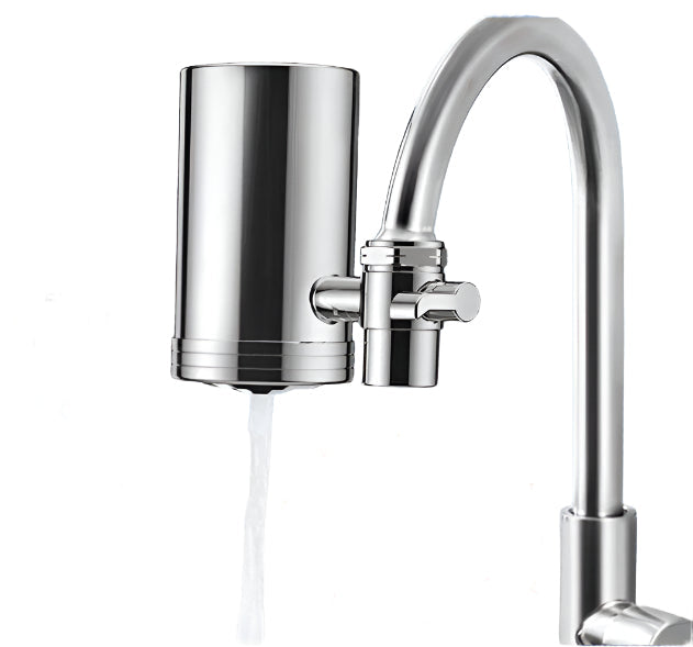 AquaLuxe Installationsfreier Edelstahl Wasserreiniger | Raffinierte Wasserfiltration für einen reinen Haushalt
