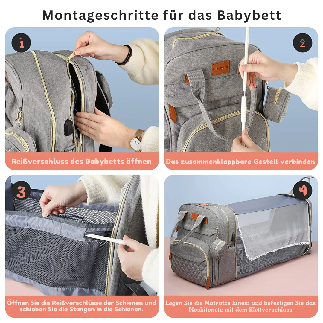2-in-1 Baby Rucksack mit Wickelauflage