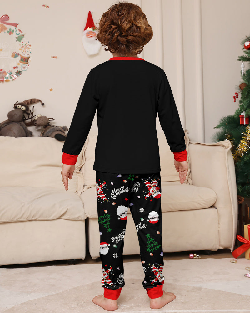 ClausJams | Eltern-Kind Pyjama Set mit Santa Claus Lampen Druck